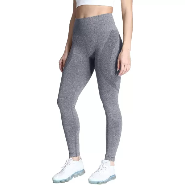 Aoxjox Workout Seamless Leggings for Women Smile Contour High Waisted Gym Yoga Pants TightsGrey Marl