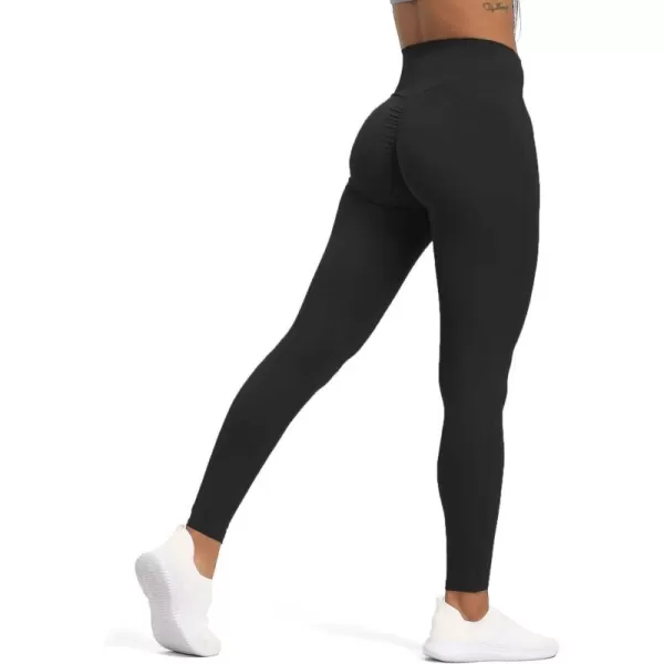 Aoxjox High Waisted Workout Leggings for Women Tummy Control High Rise Scrunch Buttery Soft Scarlett Yoga Pants 27quotBlack