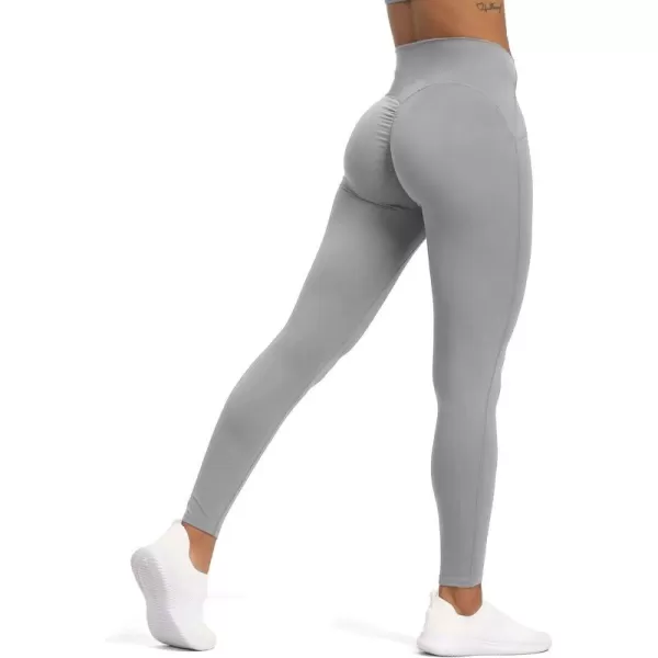 Aoxjox High Waisted Workout Leggings for Women Tummy Control High Rise Scrunch Buttery Soft Scarlett Yoga Pants 27quotGrey