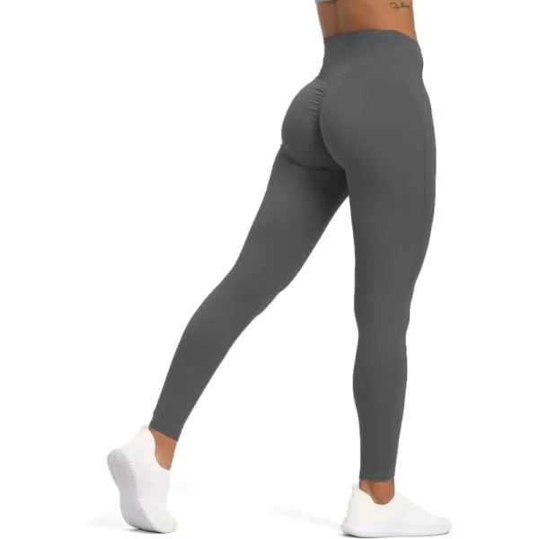 Aoxjox High Waisted Workout Leggings for Women Tummy Control High Rise Scrunch Buttery Soft Scarlett Yoga Pants 27quotIron Grey