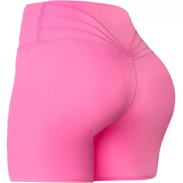 Aoxjox Trinity Workout Biker Shorts for Women Tummy Control High Waisted Exercise Athletic Gym Running Yoga Shorts 6quotAzalea Pink