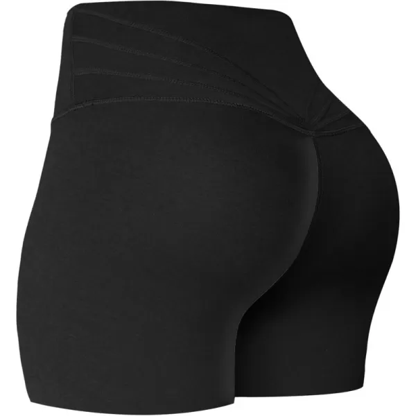Aoxjox Trinity Workout Biker Shorts for Women Tummy Control High Waisted Exercise Athletic Gym Running Yoga Shorts 6quotBlack Marl