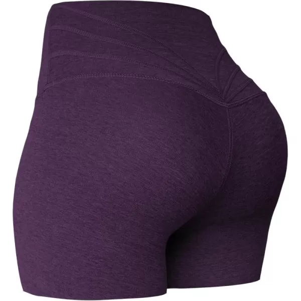 Aoxjox Trinity Workout Biker Shorts for Women Tummy Control High Waisted Exercise Athletic Gym Running Yoga Shorts 6quotDeep Purple Marl