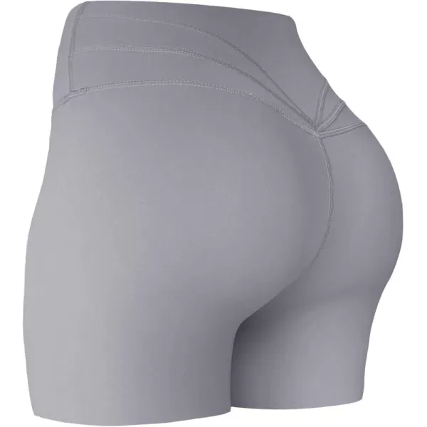 Aoxjox Trinity Workout Biker Shorts for Women Tummy Control High Waisted Exercise Athletic Gym Running Yoga Shorts 6quotGrey