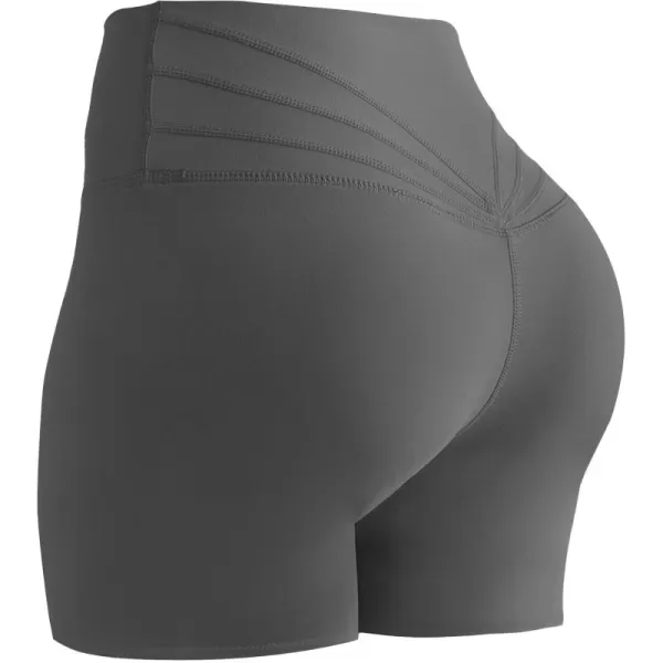Aoxjox Trinity Workout Biker Shorts for Women Tummy Control High Waisted Exercise Athletic Gym Running Yoga Shorts 6quotIron Grey