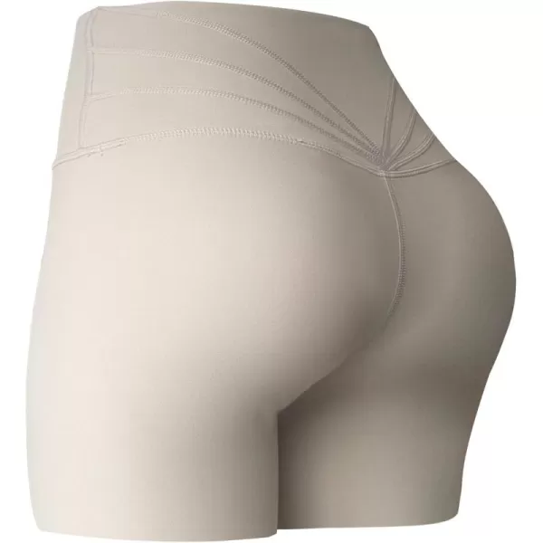 Aoxjox Trinity Workout Biker Shorts for Women Tummy Control High Waisted Exercise Athletic Gym Running Yoga Shorts 6quotMink