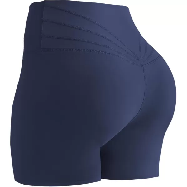 Aoxjox Trinity Workout Biker Shorts for Women Tummy Control High Waisted Exercise Athletic Gym Running Yoga Shorts 6quotNavy