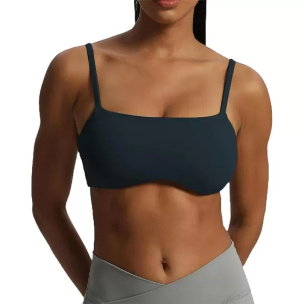 Aoxjox Womens Define Sculpt Bandeau Sports Bras Workout Curved Training Fitness Running Yoga Crop Tank TopBlueberry