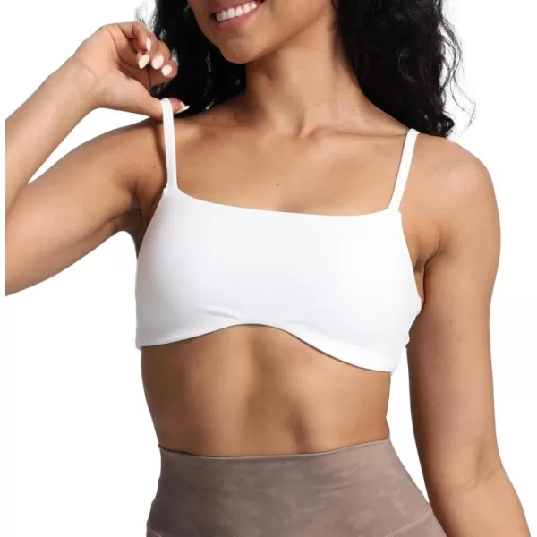 Aoxjox Womens Define Sculpt Bandeau Sports Bras Workout Curved Training Fitness Running Yoga Crop Tank TopWhite