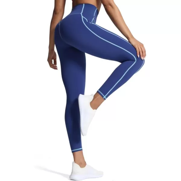 Aoxjox Workout Leggings for Women High Waisted Exercise Athletic Gym Fitness Yoga Lined Leggings 26Bellwether Blue Spun Sugar