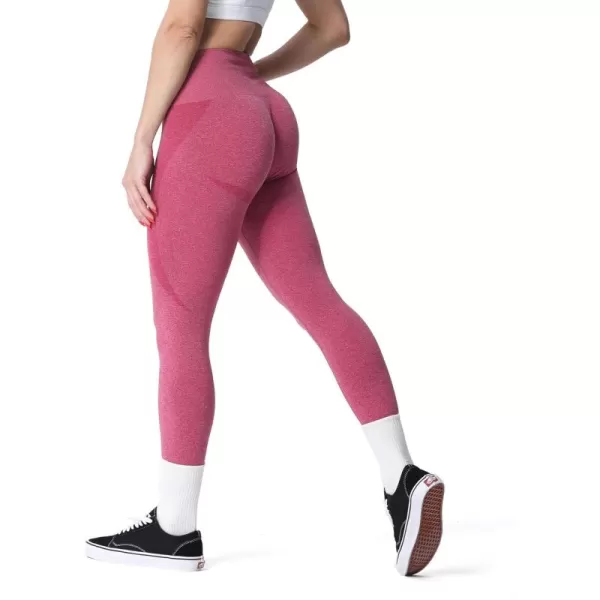 Aoxjox Workout Seamless Leggings for Women Smile Contour High Waisted Gym Yoga Pants TightsA Crimson Marl
