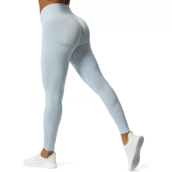 Aoxjox Workout Seamless Leggings for Women Smile Contour High Waisted Gym Yoga Pants TightsA Kentucky Blue Marl