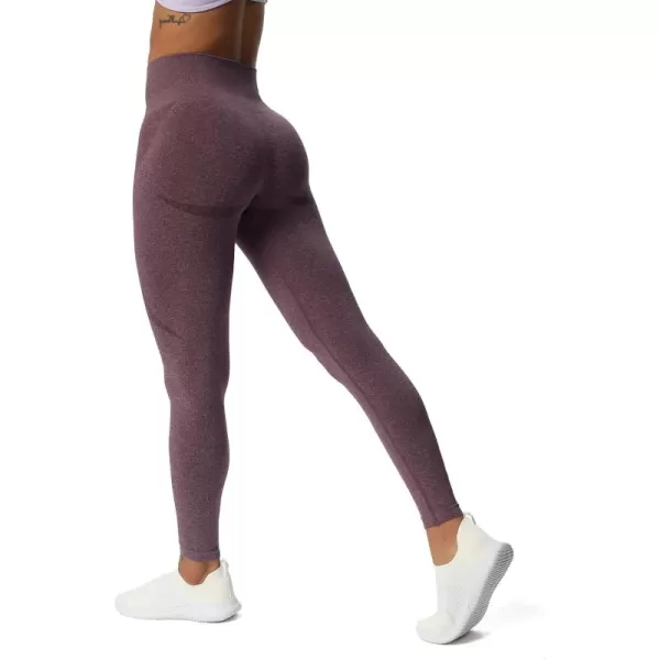 Aoxjox Workout Seamless Leggings for Women Smile Contour High Waisted Gym Yoga Pants TightsA Puce Marl