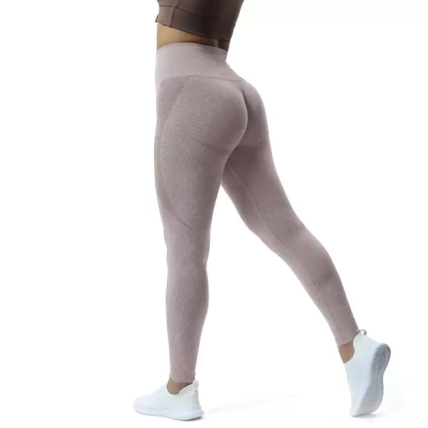 Aoxjox Workout Seamless Leggings for Women Smile Contour High Waisted Gym Yoga Pants TightsA Satellite Marl