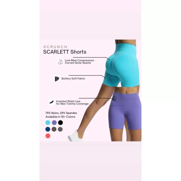Aoxjox Scarlett Scrunch Workout Biker Shorts for Women Tummy Control High Rise Exercise Athletic Gym Running Yoga Shorts 6quotAzalea Pink