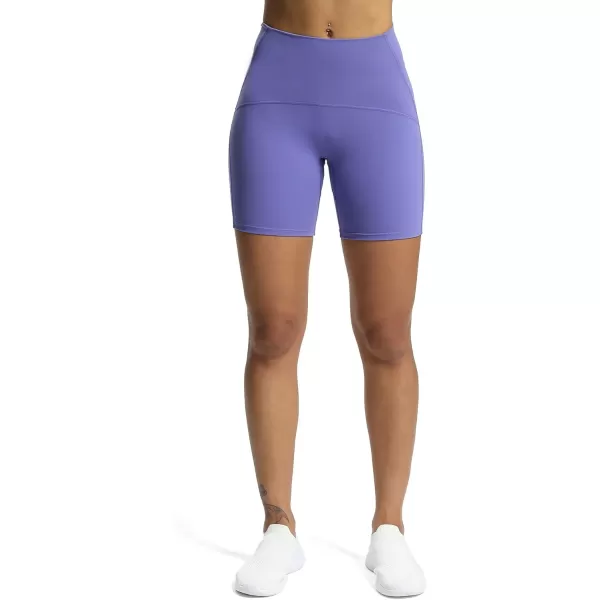 Aoxjox Scarlett Scrunch Workout Biker Shorts for Women Tummy Control High Rise Exercise Athletic Gym Running Yoga Shorts 6quotViolet