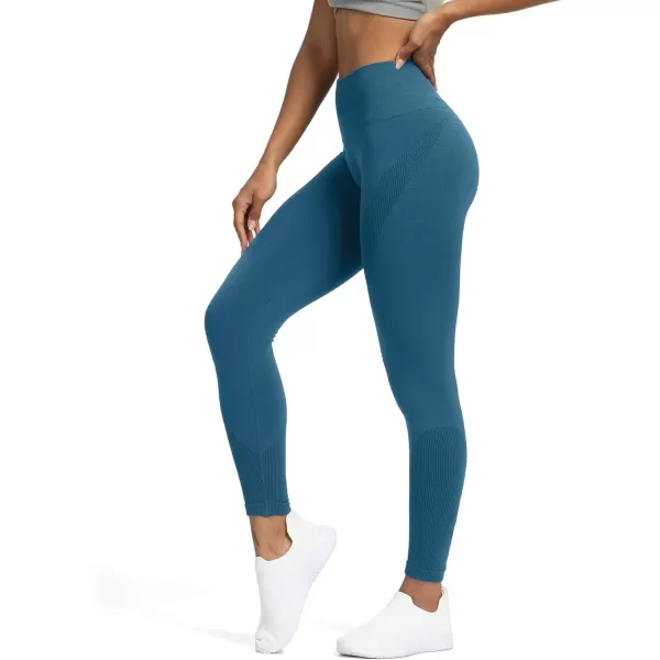 Aoxjox Seamless Legging for Women Carbon Tummy Control Workout Gym Sport Active Yoga Fitness PantsAtlantic Blue