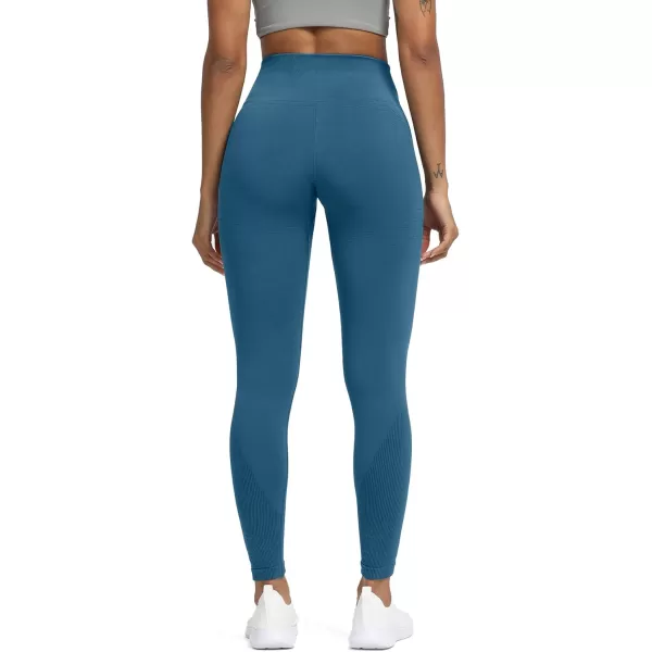 Aoxjox Seamless Legging for Women Carbon Tummy Control Workout Gym Sport Active Yoga Fitness PantsAtlantic Blue