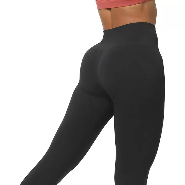 Aoxjox Seamless Legging for Women Carbon Tummy Control Workout Gym Sport Active Yoga Fitness PantsBlack
