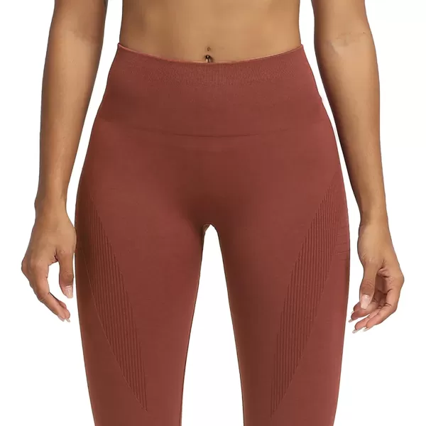 Aoxjox Seamless Legging for Women Carbon Tummy Control Workout Gym Sport Active Yoga Fitness PantsButterbrown