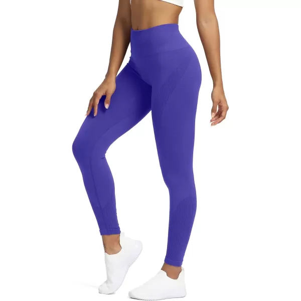 Aoxjox Seamless Legging for Women Carbon Tummy Control Workout Gym Sport Active Yoga Fitness PantsIndigo