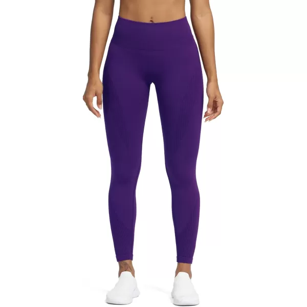 Aoxjox Seamless Legging for Women Carbon Tummy Control Workout Gym Sport Active Yoga Fitness PantsPetunia Purple
