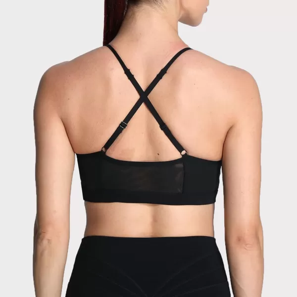 Aoxjox Sports Bras for Women Workout Fitness Ruched Training Baddie Cross Back Yoga Crop Tank TopA Black