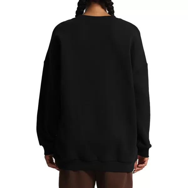 Aoxjox Womens Fleece Classic Crewneck Oversized Cloud SweatshirtBlack