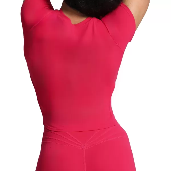 Aoxjox Womens Short Sleeve TShirts GEO Support Workout Gym Yoga Curve Longline Crop TopLove Potion