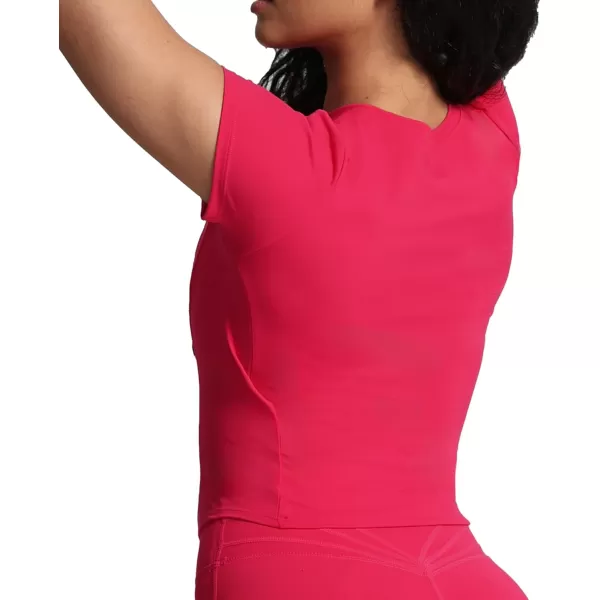 Aoxjox Womens Short Sleeve TShirts GEO Support Workout Gym Yoga Curve Longline Crop TopLove Potion