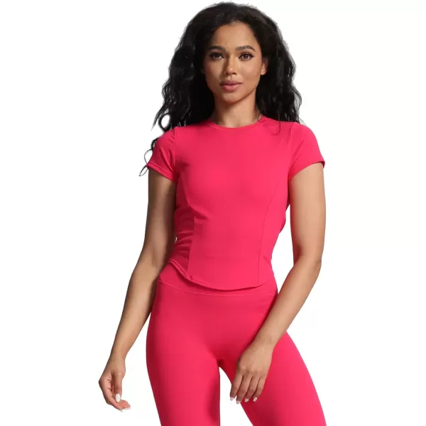 Aoxjox Womens Short Sleeve TShirts GEO Support Workout Gym Yoga Curve Longline Crop TopLove Potion