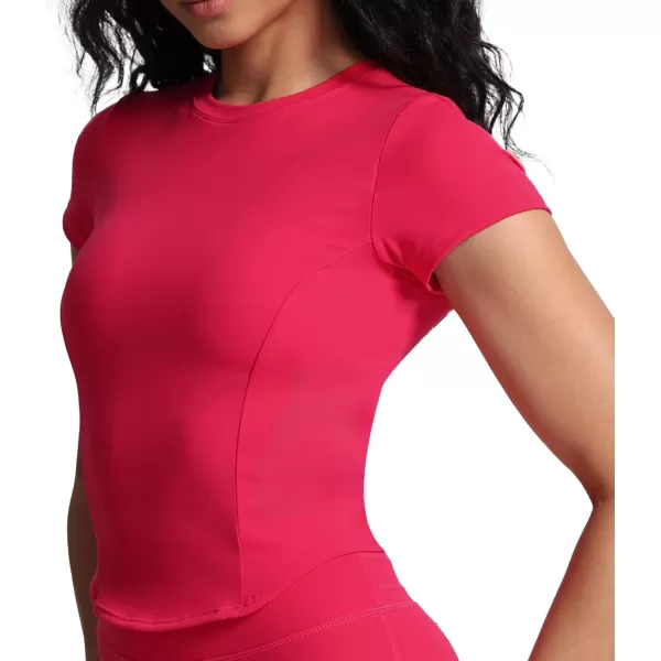 Aoxjox Womens Short Sleeve TShirts GEO Support Workout Gym Yoga Curve Longline Crop TopLove Potion