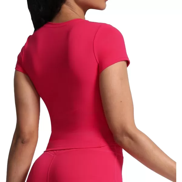 Aoxjox Womens Short Sleeve TShirts GEO Support Workout Gym Yoga Curve Longline Crop TopLove Potion