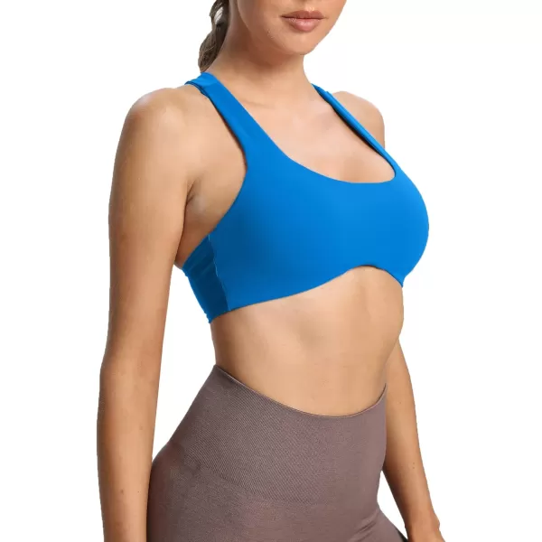 Aoxjox Womens Workout Sports Bras Fitness Backless Padded Define Sculpt Racerback Bra Yoga Crop Tank TopDirectoire Blue