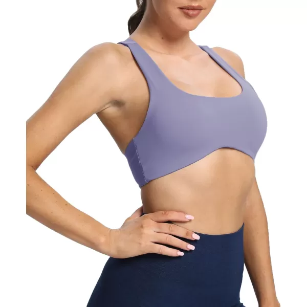 Aoxjox Womens Workout Sports Bras Fitness Backless Padded Define Sculpt Racerback Bra Yoga Crop Tank TopLazuli