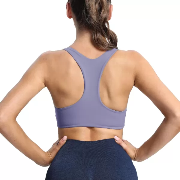 Aoxjox Womens Workout Sports Bras Fitness Backless Padded Define Sculpt Racerback Bra Yoga Crop Tank TopLazuli