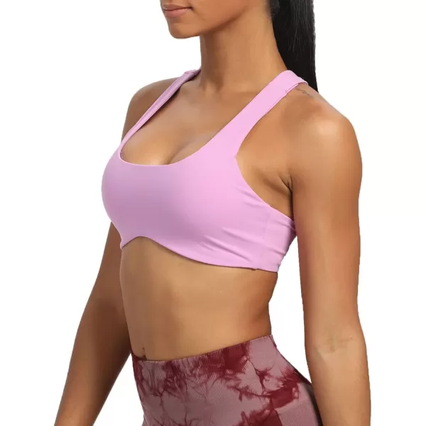 Aoxjox Womens Workout Sports Bras Fitness Backless Padded Define Sculpt Racerback Bra Yoga Crop Tank TopLilac Purple