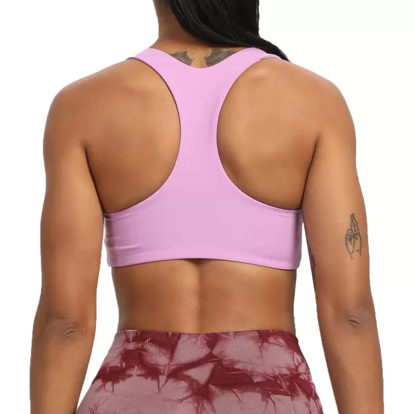 Aoxjox Womens Workout Sports Bras Fitness Backless Padded Define Sculpt Racerback Bra Yoga Crop Tank TopLilac Purple