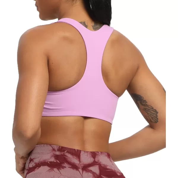 Aoxjox Womens Workout Sports Bras Fitness Backless Padded Define Sculpt Racerback Bra Yoga Crop Tank TopLilac Purple