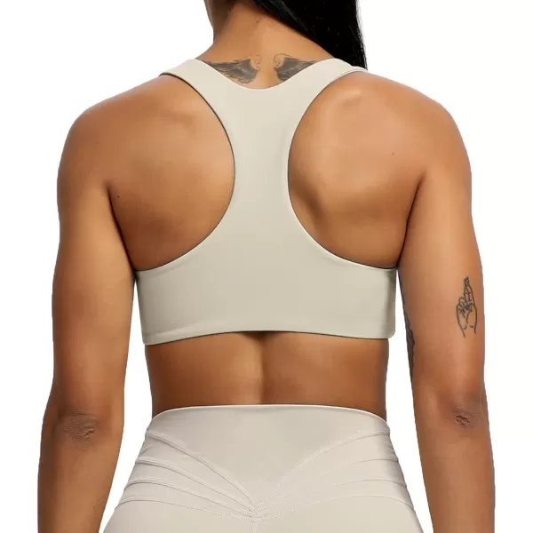 Aoxjox Womens Workout Sports Bras Fitness Backless Padded Define Sculpt Racerback Bra Yoga Crop Tank TopMink