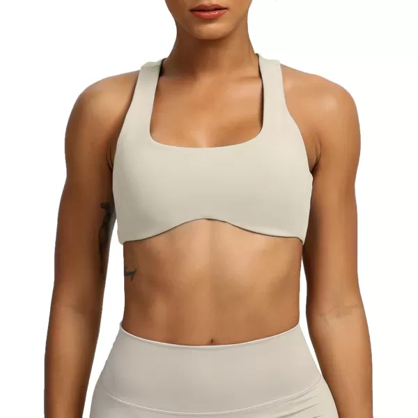 Aoxjox Womens Workout Sports Bras Fitness Backless Padded Define Sculpt Racerback Bra Yoga Crop Tank TopMink