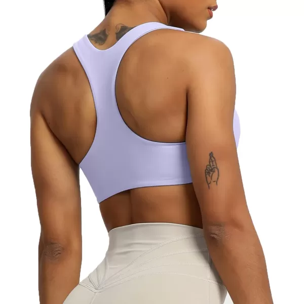 Aoxjox Womens Workout Sports Bras Fitness Backless Padded Define Sculpt Racerback Bra Yoga Crop Tank TopPurple Heather