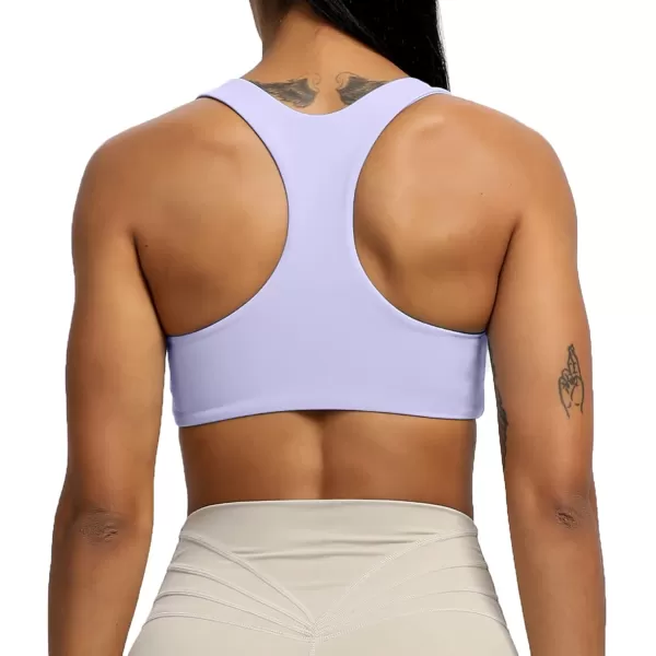 Aoxjox Womens Workout Sports Bras Fitness Backless Padded Define Sculpt Racerback Bra Yoga Crop Tank TopPurple Heather