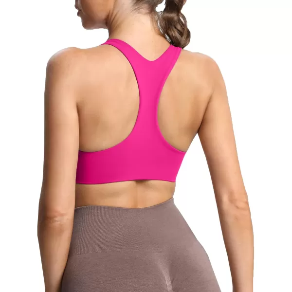 Aoxjox Womens Workout Sports Bras Fitness Backless Padded Define Sculpt Racerback Bra Yoga Crop Tank TopRose Red