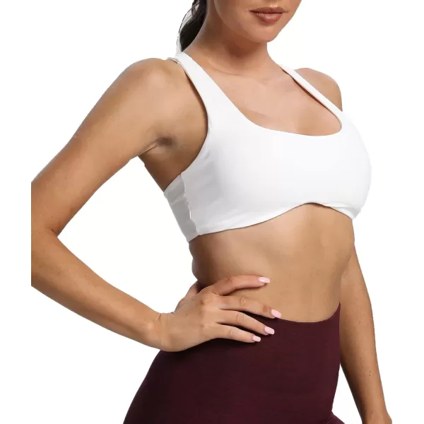 Aoxjox Womens Workout Sports Bras Fitness Backless Padded Define Sculpt Racerback Bra Yoga Crop Tank TopWhite