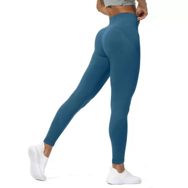 Aoxjox Seamless Legging for Women Carbon Tummy Control Workout Gym Sport Active Yoga Fitness PantsAtlantic Blue