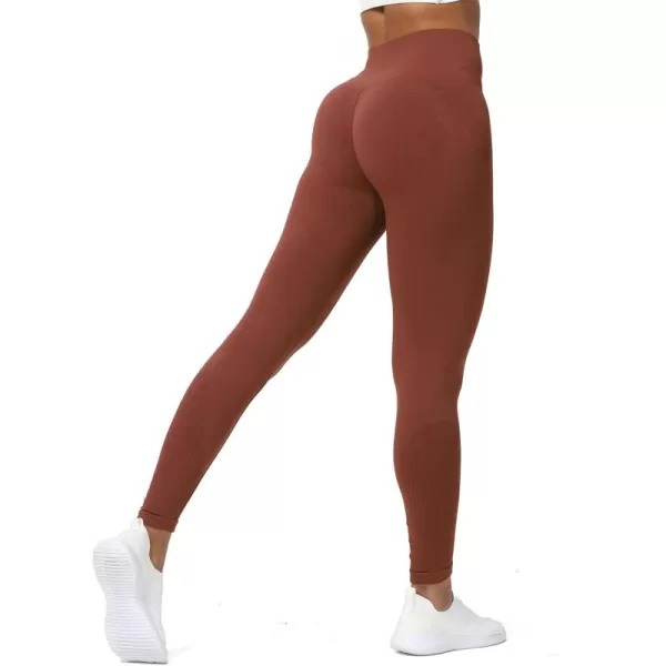 Aoxjox Seamless Legging for Women Carbon Tummy Control Workout Gym Sport Active Yoga Fitness PantsButterbrown