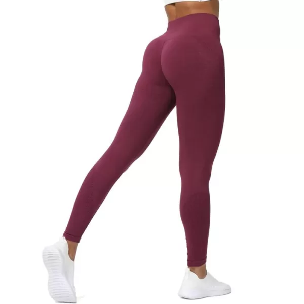 Aoxjox Seamless Legging for Women Carbon Tummy Control Workout Gym Sport Active Yoga Fitness PantsGrape Red