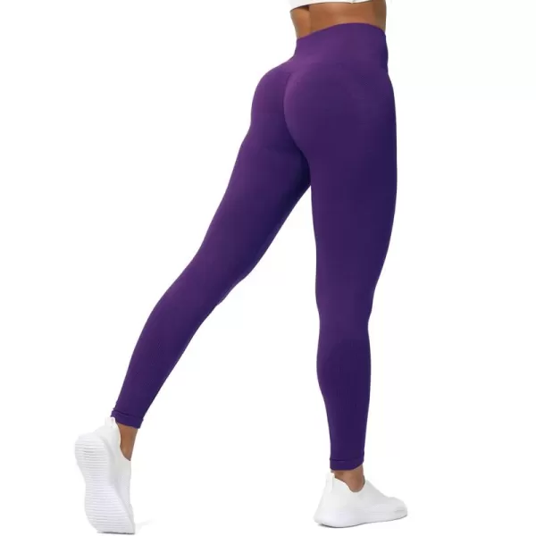 Aoxjox Seamless Legging for Women Carbon Tummy Control Workout Gym Sport Active Yoga Fitness PantsPetunia Purple