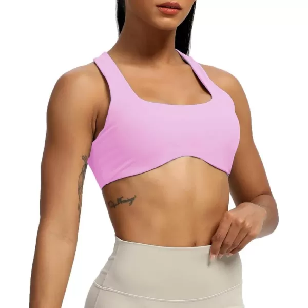 Aoxjox Womens Workout Sports Bras Fitness Backless Padded Define Sculpt Racerback Bra Yoga Crop Tank TopLilac Purple